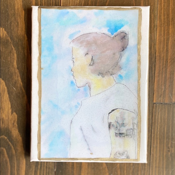 Harry Styles watercolor with resin top - Picture 1 of 3